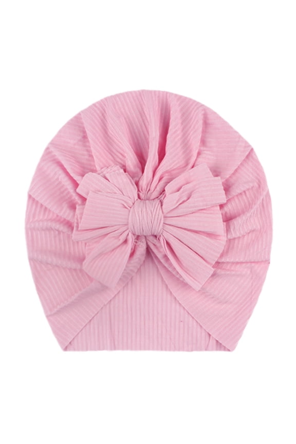 Toddler Kids Baby Boy Girl Solid Knotted Hat Beanie Bow Headwear Accessories