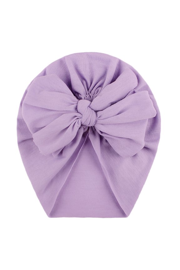 Toddler Kids Baby Boys Girls Solid Bow Knotted Hat Beanie Headwear Accessories