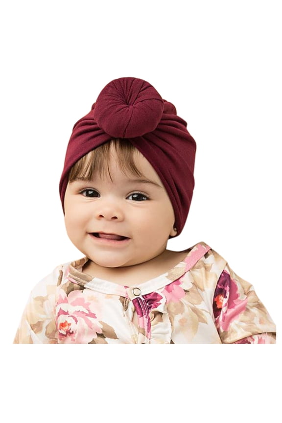 Toddler Kids Baby Boys Girls Solid Knotted Hat Beanie Headwear Accessories