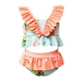 thumbnail image 1 of FRSASU Toddler Kids Baby Girls Summer Ruffled High Waist Bikini Print Split Swimsuit, 1 of 9