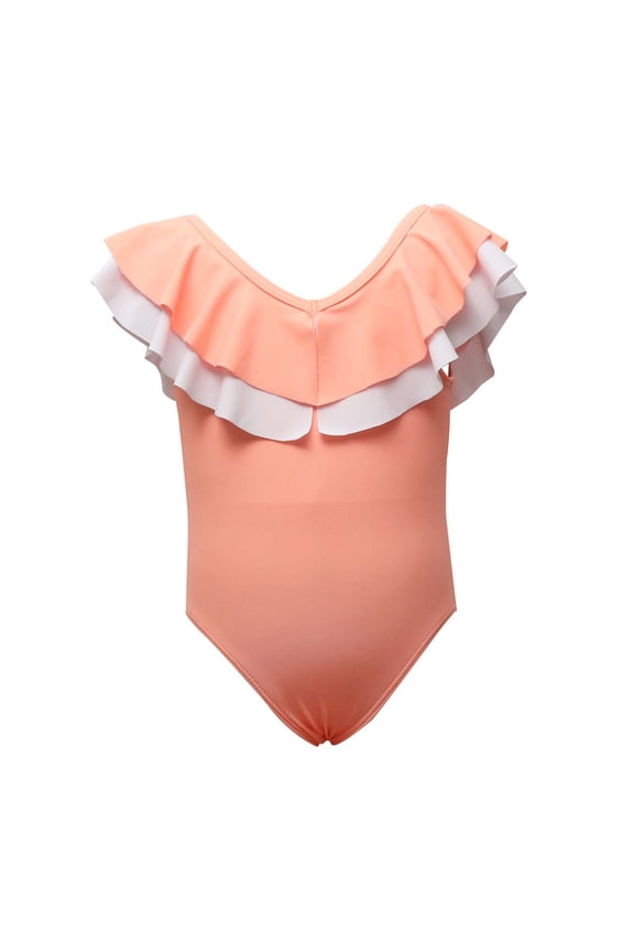 Toddler Kids Baby Girls Summer Small Ruffle Colorful One-Piece Swimsuit