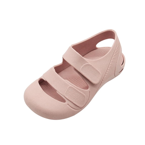 FRSASU Closed Toe Sandals for Girls Boys Summer Comfy Hook and Loop Sporty Outdoor Kids Toddler Beach Shoes Pink