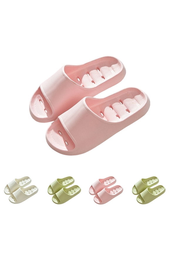 Cloud Slides Pillow Slippers for Women and Men Shower Bathroom Sandals Ultra Soft Cushioned Thick Sole Slippers White