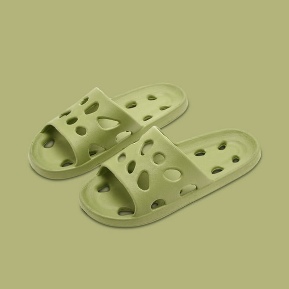 FRSASU Comfortable and casual Shower Shoes Quick Dry Non-Slip Bathroom Slippers for Men and Women Dorm Home Slides Green