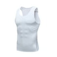 thumbnail image 1 of FRSASU Compression Shirt Men Fitness Performance Muscle Sleeveless Bodybuilding Gym Workout Stringer Tank Tops White, 1 of 2