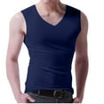 thumbnail image 1 of FRSASU Compression Shirt Men - V Neck Ice Silk Slimming Undershirt for Mens Shapewear, Body Shaper Compression Tank Top Navy, 1 of 6