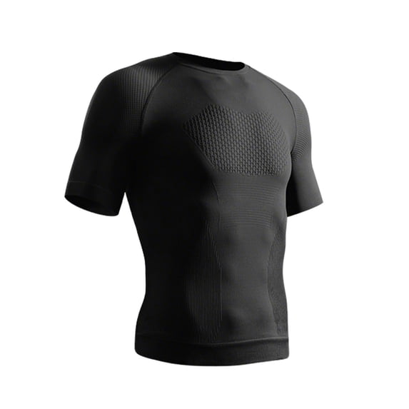 FRSASU Compression Shirts for Men Crew Neck Solid Stretchy Tees Lightweight Quick Dry Workout Shirts Black