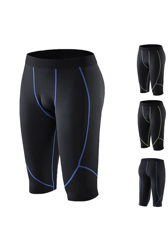Compression Shorts for Men Quick Dry Elastic Breathable Sports Tights Base Layer Shorts for Running, Workout, Swimming Gray-A