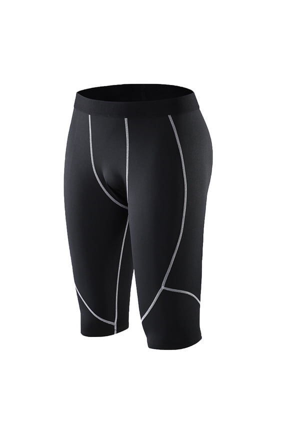 Compression Shorts for Men Quick Dry Elastic Breathable Sports Tights Base Layer Shorts for Running, Workout, Swimming Gray-A