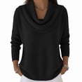 thumbnail image 1 of FRSASU Cowl Neck Sweaters for Women Fall Winter Lightweight Long Sleeve Sweater Casual Loose Basic Knit Pullover Tops White, 1 of 4
