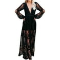 thumbnail image 1 of FRSASU Dresses for Women Patchwork Skull Lace Splicing Long Sleeve Vintage Party Dress, 1 of 9