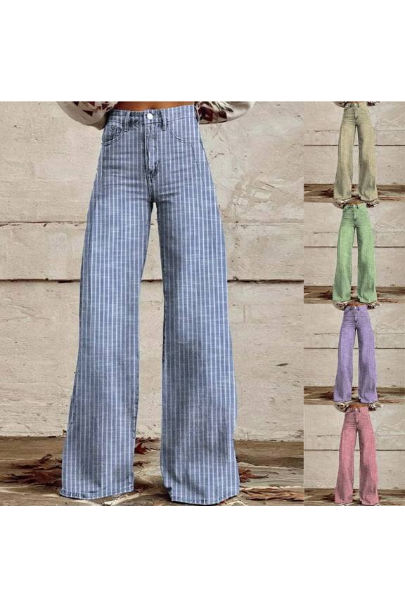 FRSASU Fashion Casual Straight Leg Jeans for Women,High Waisted Wide Leg Loose Microelastic Wide Leg Denim Pants Yellow