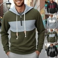 thumbnail image 1 of FRSASU Fashion Hoodies Men's Color Block Pullover O-Neck Hooded Sweatshirt Patchwork Wine, 1 of 6