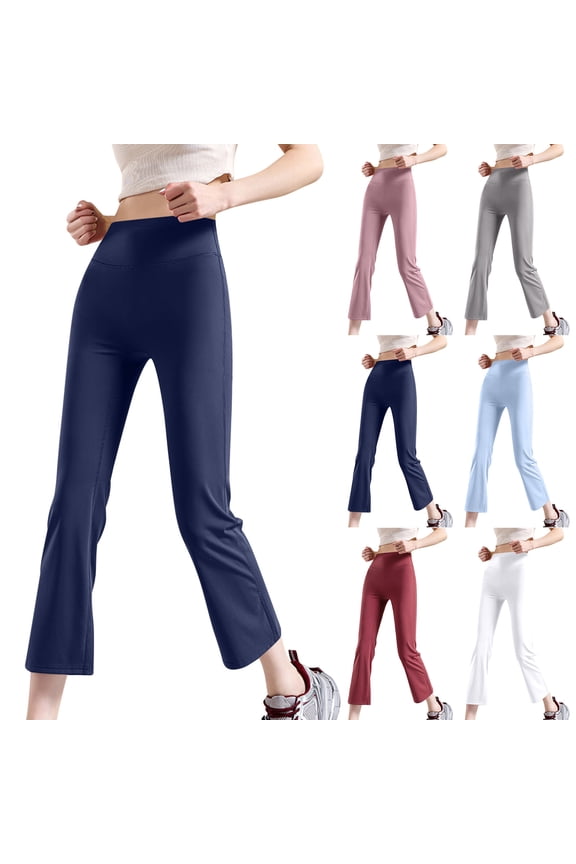 Flare Leggings for Women High Waisted Bootcut Yoga Dance Pants Casual Wide Leg Lounge Bell Bottoms White