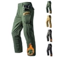 thumbnail image 1 of FRSASU Fleece Lined Work Cotton Pants for Men Waterproof Tactical Pants Winter Warm Ripstop Cargo Pants Ski Pant with Multi Tool Pockets Khaki, 1 of 9