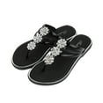 thumbnail image 1 of FRSASU Flip Flops for Women,Flat Bottomed Toed Clip Water Diamond Beach Sandals Non-Slip Flip Flops Black 7(39), 1 of 3