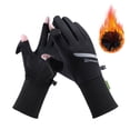 thumbnail image 1 of FRSASU Flip Top Convertible Touch Screen Winter Sports Gloves, Reflective Warm Windproof Non-Slip Driving Gloves Black, 1 of 6