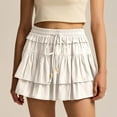 thumbnail image 1 of FRSASU Flowy Shorts for Women Boho Ruffled Tiered Skorts Casual High Waist Mini Skirts Tennis Golf Comfy Shorts White XL, 1 of 8