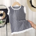 thumbnail image 1 of FRSASU Girl's Gingham Peplum Blouse Top Ruffle Plaid Sleeveless Frilled Collared Tank Top Cute Summer Going Out Outfits Black, 1 of 5