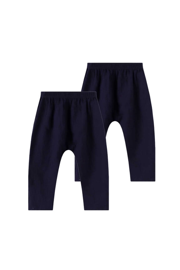 Girls Boys Sweatpants Baggy 2 Pack Wide Leg Elastic Waist Sweat Pants Playing School Dance Pants with Pockets Navy