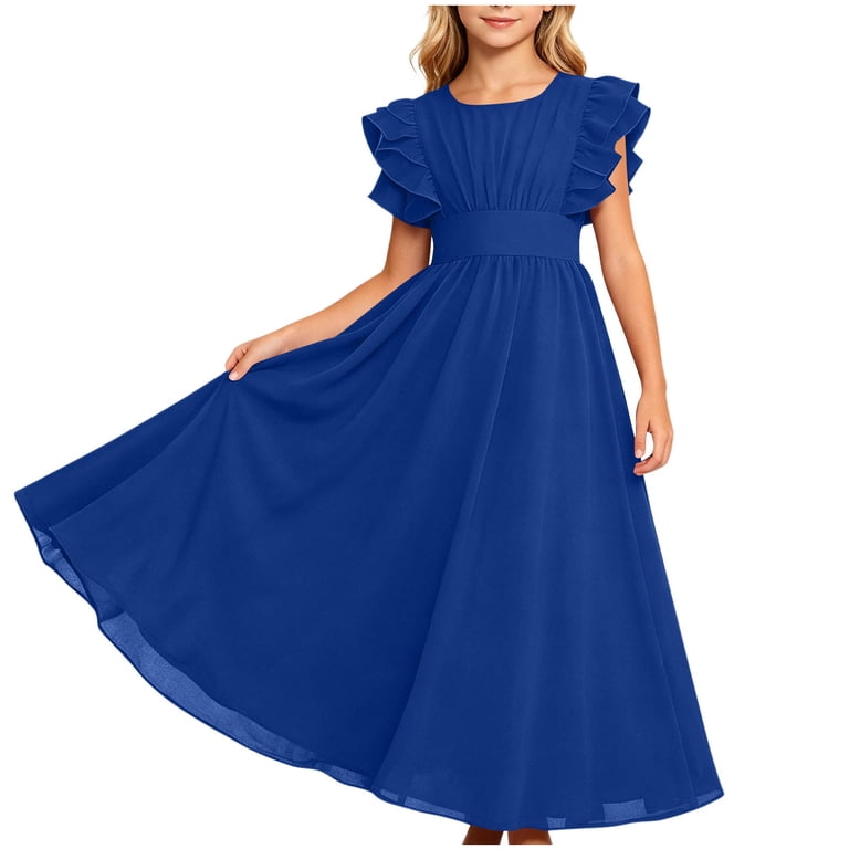 flowy blue dress formal Royal Blue Long Flowy Prom Dress With Lace Bustier And Corset Back