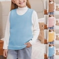 thumbnail image 1 of FRSASU Girls' Fleece Lined Sweater Vest Warm School Uniform Gilet Kids Casual Crewneck Thick Knit Sweater Clothes Yellow, 1 of 9