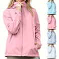 thumbnail image 1 of FRSASU Girls Rain Jacket Lightweight Waterproof Hooded Raincoat Outdoor Hiking Windbreaker Coats with Pockets White, 1 of 9