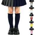 thumbnail image 1 of FRSASU Girls Ruffle Knee High Socks School Uniform Daily Wear Cotton Seamless Frilly Knee High Socks Yellow-B, 1 of 7