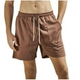 thumbnail image 1 of FRSASU Gym Basketball Mens Shorts - Quick Dry Black Workout Athletic Shorts with Pockets and Elastic Waist for Casual Running Brown, 1 of 7