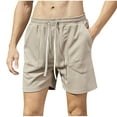 thumbnail image 1 of FRSASU Gym Basketball Mens Shorts - Quick Dry Black Workout Athletic Shorts with Pockets and Elastic Waist for Casual Running Khaki, 1 of 8