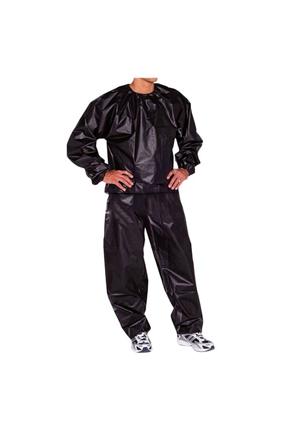 Heavy Duty Sauna Suit for Men Women Weight Loss Exercise Slim Gym Fitness Workout Durable Sweat Sauna Suits Black-B