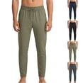 thumbnail image 1 of FRSASU Ice Silk Joggers for Men Summer Loose Elastic Waist Lounge Pants Versatile Solid Athletic Sweatpants with Pockets Khaki-A, 1 of 9