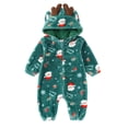 thumbnail image 1 of FRSASU Infant Jumpsuit Full Body Onesie Toddler Fleece Hooded Plush One Piece with Zipper, Soft Fuzzy Outfit Comfy Warm Hoodie Dress Up Green-D, 1 of 9
