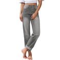 thumbnail image 1 of FRSASU Jeans for Women,Spring/Fall High Waisted All Straight Leg Wide Leg Loose Microelastic Denim Pants Gray L(L), 1 of 9