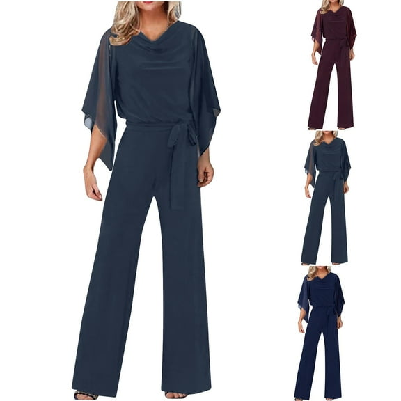 FRSASU Jumpsuits for Women Dressy Summer Casual Short Sleeve Romper Spring Airport Beach Vacation Travel Outfits Wine