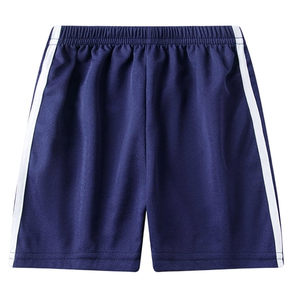 FRSASU Kids Athletic Shorts Elastic Waist Breathable Active Short Striped Basketball Soccer Gym Shorts with Pockets Navy