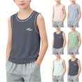 thumbnail image 1 of FRSASU Kids Boys Summer Sleeveless Tees Shirts Toddlers Casual Soft Crewneck Tank Tops Tween Beach Sports Undershirt White, 1 of 9