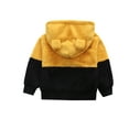 thumbnail image 1 of FRSASU Kids Clothes Clearance,Children'S Baby Boys Girls Hooded Sweater Color Matching Cute Warm Plush Baby Jacket Pullover, 1 of 9