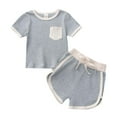 thumbnail image 1 of FRSASU Kids Clothes Clearance,Toddler Baby Summer Round Neck Short Sleeve T-Shirt Casual Shorts Clothes Set, 1 of 8