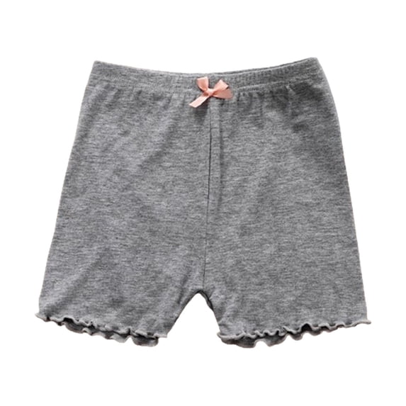FRSASU Kids Clothing Clearance,3-12 Years Girls Safe Pants Non-Exposure Children's Pants Bow Three-Quarter Pants Leggings Gray 11-12 Years