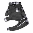 thumbnail image 1 of FRSASU Kids Clothing Clearance Autumn Spring Baby Girls Boys Infant Letter Printed Plaid Splicing Long Sleeve Hoodie Top and Trousers, 1 of 9