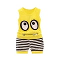 thumbnail image 1 of FRSASU Kids Clothing Clearance,Baby Boys Girls Sleeveless Cartoon Patterns Vest Tank+Striped Shorts Set, 1 of 7