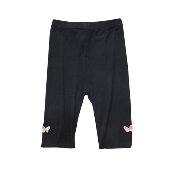 FRSASU Kids Clothing ,Child's Summer Girls Baby Leggings Quarter Pants Pants Elastic Pants Shorts for Small and Medium-Sized Shildren's Outerwear Pants Black 8-9 Years