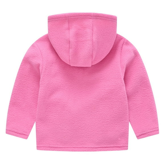 FRSASU Kids Clothing Children's Baby Boys Girls Leopard-print Jacket Fleece Hooded Zipper Jacket Hot Pink 5-6 Years