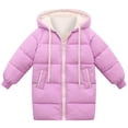thumbnail image 1 of FRSASU Kids Clothing Clearance Thicken Warm Kids Down Coat Winter Hooded Long Boys Girls Cotton Down Jackets Outerwears Children Clothing Purple 3-4 Years, 1 of 7