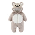 thumbnail image 1 of FRSASU Kids Clothing Clearance Toddler Baby Boys Girls Color Plush Toddler KidsBear Ears Winter Thick Keep Warm Jumpsuit Romper Gray 3-9 Months, 1 of 9