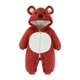 thumbnail image 1 of FRSASU Kids Clothing Clearance Toddler Baby Boys Girls Color Plush Toddler KidsBear Ears Winter Thick Keep Warm Jumpsuit Romper Red 3-9 Months, 1 of 5
