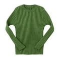 thumbnail image 1 of FRSASU Kids Clothing Toddler Kids Ribbed Knit Sweater Soft Solid Warm Sweater Pullover Green 5-6 Years, 1 of 8