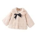 thumbnail image 1 of FRSASU Kids Coat ,Autumn Winter Girls Bow Decoration Plush Warm Cotton Coat, 1 of 8