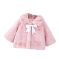 thumbnail image 1 of FRSASU Kids Coat ,Autumn Winter Girls Bow Decoration Plush Warm Cotton Coat, 1 of 9